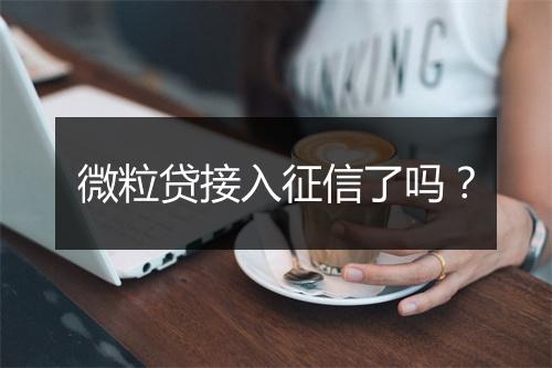 微粒贷接入征信了吗？