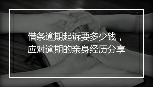 借条逾期起诉要多少钱，应对逾期的亲身经历分享