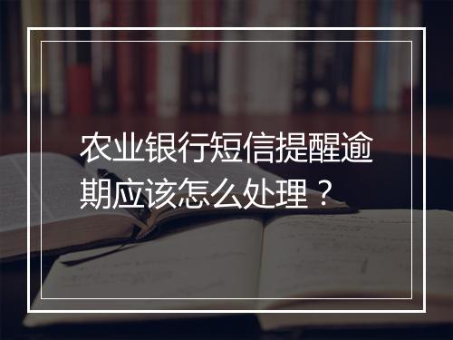 农业银行短信提醒逾期应该怎么处理？