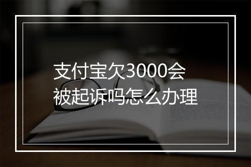 支付宝欠3000会被起诉吗怎么办理