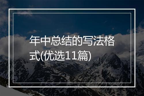 年中总结的写法格式(优选11篇)