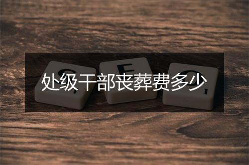 处级干部丧葬费多少