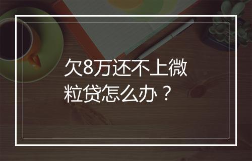 欠8万还不上微粒贷怎么办？