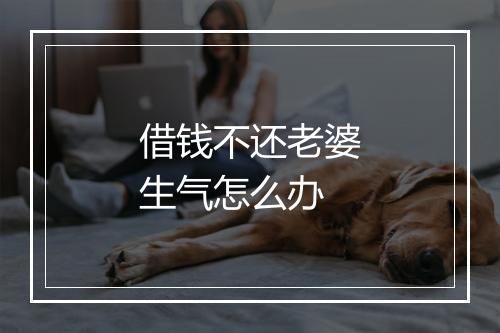 借钱不还老婆生气怎么办