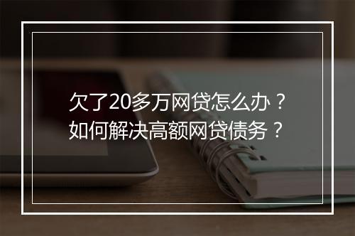 欠了20多万网贷怎么办？如何解决高额网贷债务？
