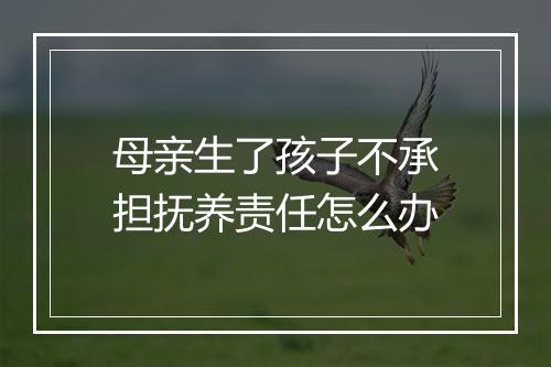 母亲生了孩子不承担抚养责任怎么办