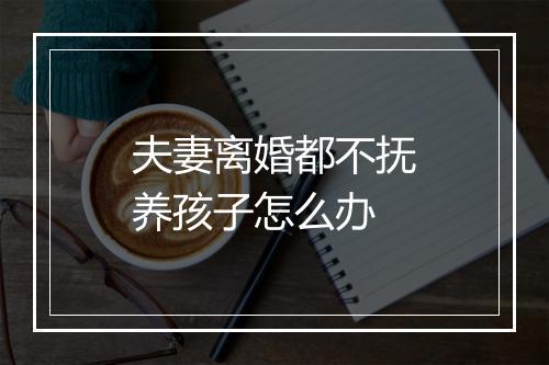 夫妻离婚都不抚养孩子怎么办