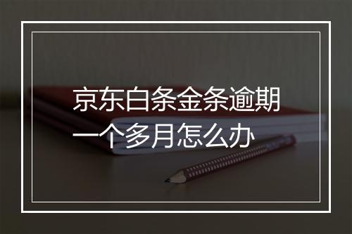 京东白条金条逾期一个多月怎么办