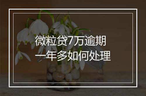 微粒贷7万逾期一年多如何处理