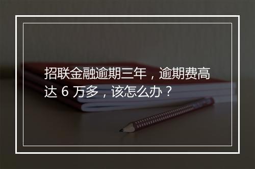 招联金融逾期三年，逾期费高达 6 万多，该怎么办？