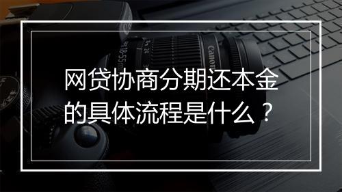 网贷协商分期还本金的具体流程是什么？