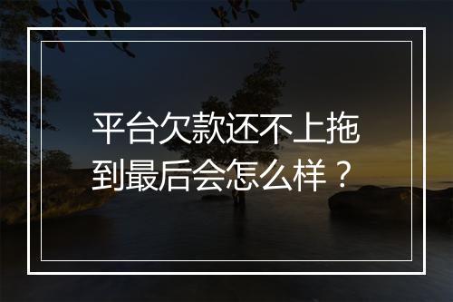 平台欠款还不上拖到最后会怎么样？