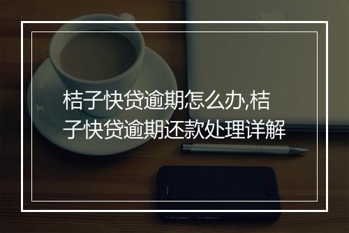 桔子快贷逾期怎么办,桔子快贷逾期还款处理详解