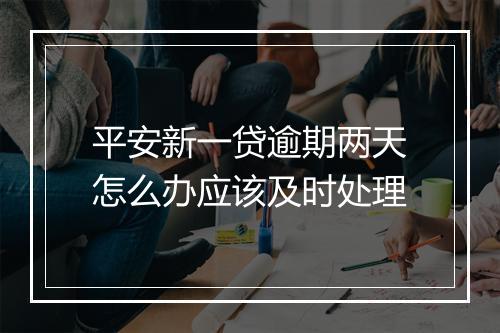 平安新一贷逾期两天怎么办应该及时处理