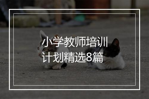 小学教师培训计划精选8篇