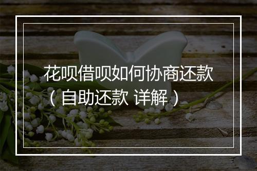 花呗借呗如何协商还款（自助还款 详解）