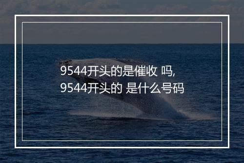 9544开头的是催收 吗,9544开头的 是什么号码