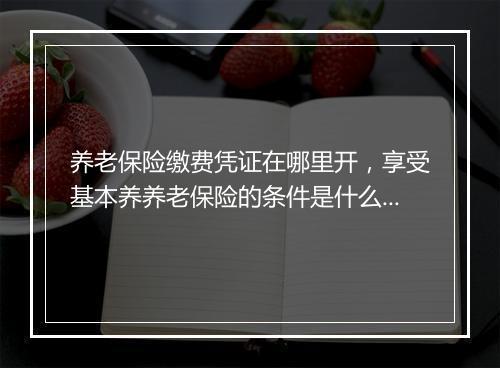 养老保险缴费凭证在哪里开，享受基本养养老保险的条件是什么?