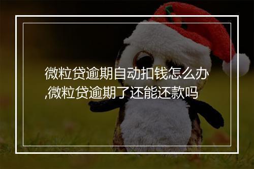 微粒贷逾期自动扣钱怎么办,微粒贷逾期了还能还款吗