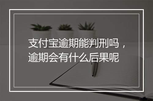 支付宝逾期能判刑吗，逾期会有什么后果呢