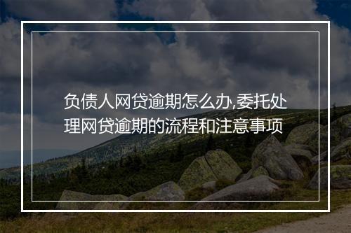 负债人网贷逾期怎么办,委托处理网贷逾期的流程和注意事项