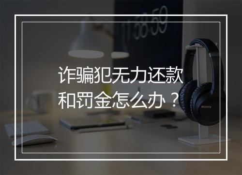 诈骗犯无力还款和罚金怎么办？