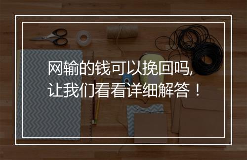 网输的钱可以挽回吗,让我们看看详细解答！