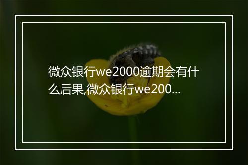 微众银行we2000逾期会有什么后果,微众银行we2000逾期还款怎么处理