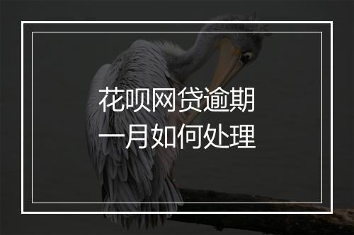 花呗网贷逾期一月如何处理