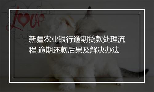 新疆农业银行逾期贷款处理流程,逾期还款后果及解决办法