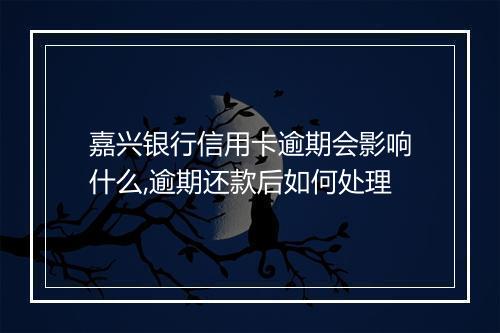 嘉兴银行信用卡逾期会影响什么,逾期还款后如何处理