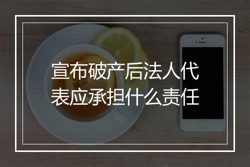 宣布破产后法人代表应承担什么责任