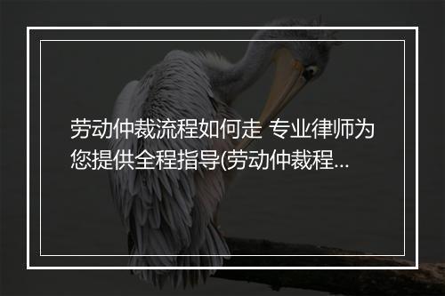 劳动仲裁流程如何走 专业律师为您提供全程指导(劳动仲裁程序怎么走)