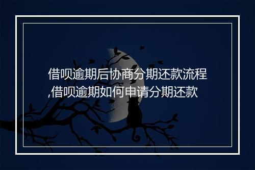 借呗逾期后协商分期还款流程,借呗逾期如何申请分期还款