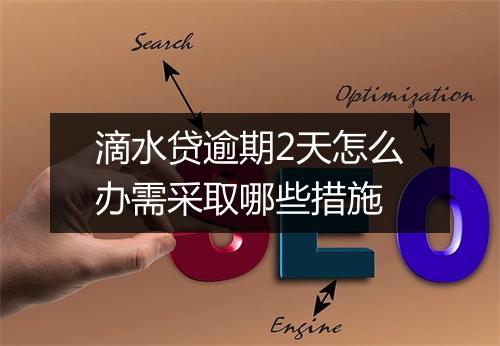 滴水贷逾期2天怎么办需采取哪些措施
