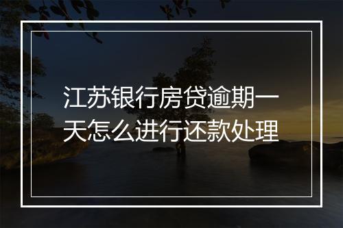 江苏银行房贷逾期一天怎么进行还款处理