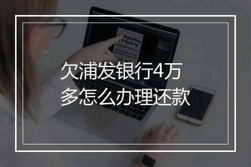 欠浦发银行4万多怎么办理还款