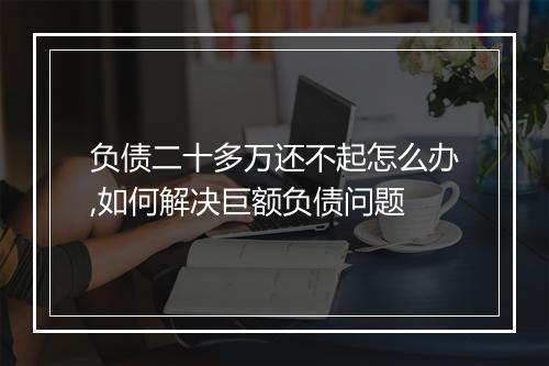 负债二十多万还不起怎么办,如何解决巨额负债问题