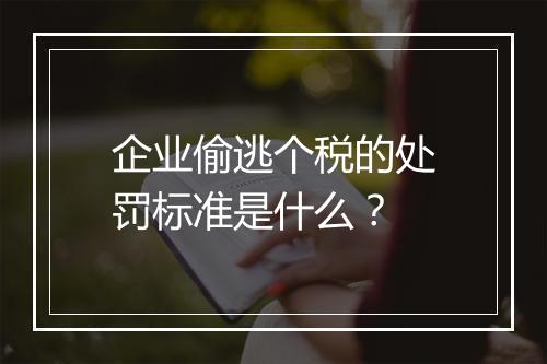 企业偷逃个税的处罚标准是什么？