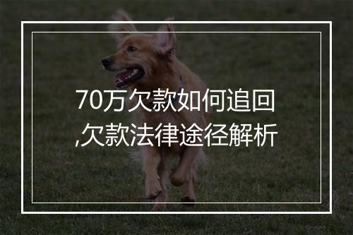 70万欠款如何追回,欠款法律途径解析