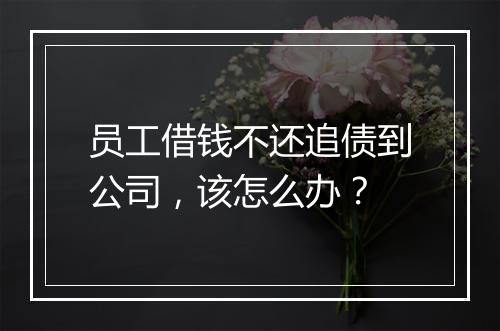 员工借钱不还追债到公司，该怎么办？