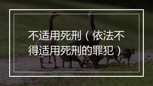 不适用死刑（依法不得适用死刑的罪犯）