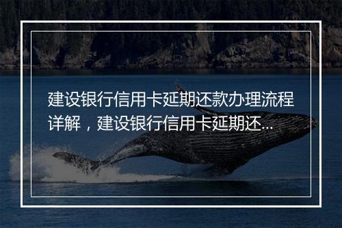 建设银行信用卡延期还款办理流程详解，建设银行信用卡延期还款申请 指南