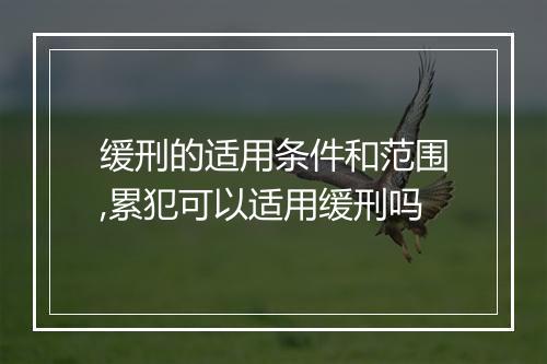 缓刑的适用条件和范围,累犯可以适用缓刑吗