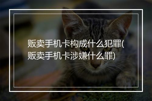 贩卖手机卡构成什么犯罪(贩卖手机卡涉嫌什么罪)
