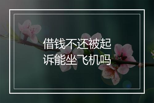 借钱不还被起诉能坐飞机吗