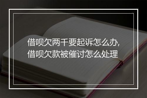 借呗欠两千要起诉怎么办,借呗欠款被催讨怎么处理