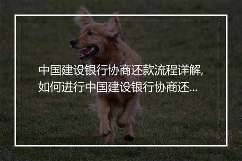 中国建设银行协商还款流程详解,如何进行中国建设银行协商还款