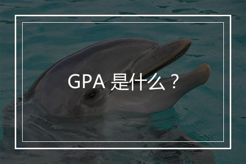 GPA 是什么？