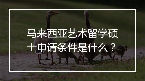 马来西亚艺术留学硕士申请条件是什么？